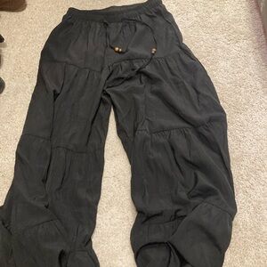 Shein black ruffled pants